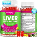 Liver Detox ניקוי ותיקון, 2000 מ"ג חלב Thistle Liver Detox, Liver Support Supplement with Glutathione, Dandelion Root, Turmeric & Artichoke, 23-in-1Herbal for Liver & Gut Health, טבעוני, 60 מסטיק