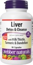 Webber Naturals Liver Detox & ניקויse עם Silymarin חלב זהטלה, Artichoke, Turmeric ו Dandelion לחלץ, 90 קפסולות, Herbal, תמיכה רבבית, חלב וגלוטן חינם חינם
