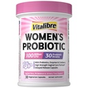 Vitalibre Probiotics for Women 30 Strains, 100 מיליארד CFU Vaginal Probiotics with Digestive Enzymes, Prebiotics & Cranberry עבור Urinary Tract Health, pH Balance, 30 קפסולות Veggie
