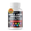 Apple Cider Vinegar Ceylon Cinnamon Turmeric Odorless Garlic Leaf Artichoke Black Pepper -150 קפסולות - Made in USA