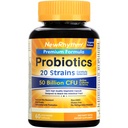 NewRhythm Probiotics 50 מיליארד CFU 20 סטרינס, 60 קפסולות Veggie, Targeted Release Technology, Stomach Acid Resistant, No Need for Refrigeration, non-GMO, Gluten Freeten Freeten