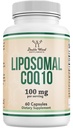 תוספת Liposomal CoQ10 לתמיכה אנטי-חמצן ואנרגיה (100mg Per Serve, 60 יום אספקה), צד שלישי נבדק, טבעוני בטוח, non-GMO על ידי Double Wood