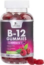B12 ויטמינים אנרגיה חניכיים 3000 mcg - תוספת כוח B חניכיים עבור Metabolism & Immune System תמיכה - תוספת דיאטנית B12 למבוגרים & ילדים Caffeine חינם חניכיים ויטמין - 120 חניכיים