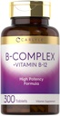 Karlyle B-Complex ויטמין עם B12 | 300 טבליות | High Potency Formula | Vegetarian and non-GMO תוסף