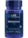 Life Extension Melatonin, 3 מ"ג, תמיכה בשינה אופטית, קצבי איכות בריאים, הגנה סלולרית, Gluten-Free, non-GMO, Vegetarian, 60 קפסולות
