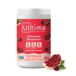 Ultima Replenisher Daily Electrolyte אבקת משקאות Mix - סוכר חינם - Cherry Pomegranate, 90 משרתים - אבקת הידרה עם 6 אלקטרוליטים מינרלים - Keto Friendly, טבעוני, non-GMO