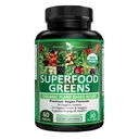 תפוחי אדמה אורגניים Superfood Greens, פירות ו Veggies תוספת עשיר ויטמינים ואנטיoxidants עם אלפאפללה, Beet Root & Tart Cherry כדי Boost Energy, Immunity & Gut בריאות, גרין Tablet 60 Ctoxidants