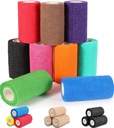 AZEN 9 Pack Self Adhesive Bandage Wrap, 4" X 5 Yards Elastic Cohesive Bandage Wrap, Color Athletic Tape, Tattoo Grip Tape Wrap, Vet Wrap, Ankle Tape