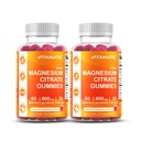Vitamatic Magnesium Citrate Gummies 600 מ"ג לשרת - 60 הרוזן - מקדם רגיעה בריאה, שריר, עצם, ותמיכה באנרגיה (Pack of 2)