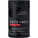 מחקר ספורט ® Keto Plus ACV כמוסות - תמיכה תזונתית עם 500 מ"ג של Apple Cider Vinegar & 1500 מ"ג GoBHB® Exogenous Ketones - Gluten Free & Keto Certified - 120 Veggie קפסולות