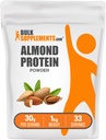 אבקת חלבון של BulkSupplements.com Almond - חלבון מבוסס צמחי, אבקת Almond - טבעוני, Gluten Free, & No Sugar, 30g לכל שרת, 1kg (2.2 lbs) (Pack of 1)
