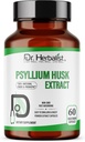 Dr. HerBALIST Psyllium Husk לחלץ 1000 מ"ג פרי (Plantago Ovata סיבים) - 60 קפסולות Veg - קיצור מהיר, Gentle על Stomach, תומך Digestion & Daily סיבים.