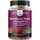 חוזק גבוה הות'ורן ברי קפסולות - Pure Antioxidant הותורן ברי תוספת עם Leaf & Flower לחלץ 4:1 עבור לב בריא & העיכולion - תמיכה באנרגיה עבור גברים ונשים - 240 Count Pack