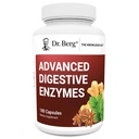 ד"ר ברג Advanced Digestive Enzymes with Apple Cider Vinegar - כולל רכיבים לבריאות העיכול כמו Betaine hydrochloride (HCI), ג'ינג'ר Root & Peppert Leaf - 180 קפסולות