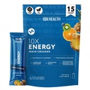 10X בריאות - Energy Wave Crusher - משקאות אנרגיה עם 200 מ"ג Caffeine, BCAAs, ויטמין B, Accelerated Absorption - קוסמטיקה Punch Pre-Workout שתייה - 15 שתיה Packets (Wave Crusher - אנרגיה)