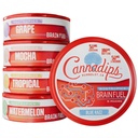 Cannadips - Brain Fuel Variety Pack - Nootropic Caffeine Pouches - 50mg Lion's Mane, 100 מ"ג Caffeine, 50 מ"ג L-theanine, No Sugar - דלק אנרגיה נקייה לביצועים קוגניטיביים, המיוצר בארה"ב (5-PACK)