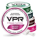VPR 75 מ"ג Caffeine nootropic Pouches | 20 Count Energy Pouches with Lion's Mane, Alpha-GPC, ויטמין B6 & B12, L-theanine, ו- L-Tyrosine | באופן טבעי פלבדור פוז עם No Sugar