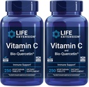Life Extension ויטמין C ו- Bio-Quercetin®,Cardiovascular Health Supplement, Immune Support, Highlyספוג,quercetin,Vitamin C,Gluten Free, Non-GMO,Vegetarian, 250 טבליות,(Pack of 2)