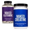 NAKED Pure Micronized Creatine Monohydrate 100 משרתים + טהור L-Glutamine 240 קפסולות Bundle: טבעוני, non-GMO, Gluten Free. Minimize שריר פורץ לאחור ושיפור סינתזה חלבונים. שום דבר מלאכותי