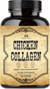 HerBALICIOUS Chicken Collagen קפסולות - תוספת קולג'ן עבור תמיכה משותפת, עור ועצמות - hydrolyzed Collagen Peptides של עוף ברד - Non-GMO, Anti-Aging - 120 קפסולות