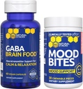 NATURAL STACKS Mood Bites + GABA Brain Food Bundle - תמיכה מרגיעה ושיפור Mood * 90 Total Pieces