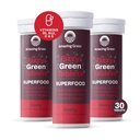 טבליות ירוקות מרהיבות של Superfood: Green Superfood Water Flavoring Tablet עם Antioxidants & Alkalizing גריןs, ברי, 10 Count (Pack of 3)