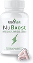 CogniTune NuBoost Energy & Focus Brain Supplement, Caffeine L-theanine, ויטמין B12, Rhodiola + BioPerine, No Crash, Jitter 100mg Caffeine Pills, ניקוי Nootropic Brain Booster, 60 Ct