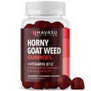 Hory Goat Weed Gummies עם ויטמין B12 - אנרגיה, Endurance & Performance Support for Male Health - 60 Count - Vegetarian-Friendly, non-GMO, Pectin- Based - Raspberry Flavor, 1 חודש אספקה