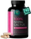 Nopal Cactus קפסולות 1500 מ"ג - אורגני Sun-Dried Prickly Pear Cactus פירות אבקת & Black Pepper לחלץ עבור Absorption- Natural Prickly Pear תוסף Super- סיבים, ויטמינים ומינרלים 240 קפסולות