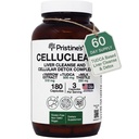 PRISTINE'S CelluCleanle ו- Detox תוסף - TUDCA, Yarrow Extract & Milk Thistle - 3rd Party Tested, non-GMO Bile Salts Remover - טבעוני, GMP Facility, Made in USA Glass Bottle