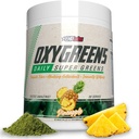 EHP Labs Oxy Greens אבקת Super Greens - Spirulina & Chlorella Superfood, אבקת מיץ ירוק תוספת עם Prebiotic Fibre, Antioxidants & Immunity תמיכה, 30 משרתים (Pineapple)