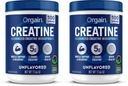 Orgain Creatine Monohydrate אבקת Micronized,100 משרתים, Unflavored, Support צמיחה שרירים,Post Workout Recovery and Brain Health, No Artificial Additives, for Men & Women,Vegan,(Pack of 2)