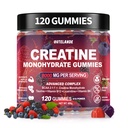 Creatine Monohydrate Gummies 8000 מ"ג עבור גברים ונשים, תוסף Creatine עבור צמיחה שרירית מוגברת, אנרגיה Boost - עם L-Taurine, סוכר חינם, טבעוני, פטל כחול פלאמור 120 הרוזן