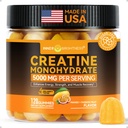 Inner Brightness Creatine Monohydrate Gummies for Men & Women 5000 מ"ג, צד שלישי נבדק, Creatine Chews עבור צמיחה שרירית, כוח ואנרגיה תמיכה, סוכר חינם, טבעוני, 120 הרוזן, מנגו Passionפירות