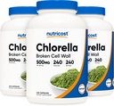 מזון זול Chlorella קפסולות (3 בקבוקים) 500 מ"ג, 240 קפסולות