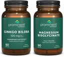 Prominent Nutrition Health Support Bundle - Genekgo Biloba תוסף & Magnesium Bisglycinate תוסף