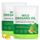 Oil of Oregano Softgels 6000mg, 2 in 1 Formulated with Black Seed Oil 200mg, Immune Support, Oregano Oil Capsules Organic, Natural Defense Supplement, Non-GMO, Easy to Swallow, 240 Softgels