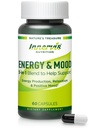 תוספי אנרגיה ומ Mood - Boost Energy &הקטנת Fatigue, תמיכה מרגיעה - 60 קפסולות - Non-GMO, צד שלישי נבדק - תזונה פנימית
