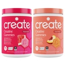 צור Creatine Monohydrate חניכיים - יום החוף Duo - Sour Peach & Watermelon - Creatine Gummies for Women & Men, NSF מוסמך, 3rd Party Tested, Anti-Melting Formula, 180 הרוזן (2-Pack)