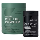 מחקר ספורט ® Keto Pack עם Creatine Monohydrate כמוסות אבקה שמן אורגני MCT - Keto & Vegan MCTs C8, C10 קוקוס