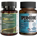 Liposomal NAD+ Nicotinamide Riboside Supplement 550mg with Trans-Resveratrol + Spermidine & Fisetin Supplement - 20mg of 99% Spermidine