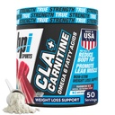 BPI Sports CLA + Carnitine אבקת - שומן לא ממריץ לירידה במשקל, metabolism & Lean שריר - Caffeine חינם - קרח קשת - 50 משרתים - 12.34 oz