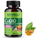 NATURELO Whole Food CoQ10, 120 קפסולות Veg, Heart Health Band, Powerful Antioxidant, CoQ10 100 מ"ג תומך בייצור אנרגיה
