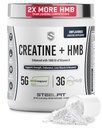 פלדהFit Creatine HMB אבקת 5g Creapure Creatine Monohydrate אבקה, 3g MyHMB & 1000 IU ויטמין D - Workout תוספי תמיכה צמיחה שרירים, כוח, התאוששות ואנרגיה - Unflavored, 30 משרתים