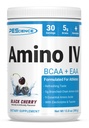 PEScience Amino IV BCAA & EAA אבקה, Amino Acids, טאורין, אלקטרוליטים עבור הידרציה ושיקום שרירים, סוכר חינם לגברים ונשים, פוסט עבודהout - דובדבן שחור, 30 משרתים