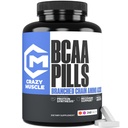 Crazy שריר 3000 מ"ג גלולות BCAA (80 ימים אספקה) עם אופטימוסם 2:1 1 1 1 Ratio של חומצות Amino Acids עבור התאוששות וצמיחה, 1000mg BCAAs לכל גלולה (יותר מ BCAA כמוסות) 240 טבליות