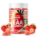 חיות טהורות EAA חניכיים 120 חניכיים (Strawberry), Amino Acids Essential - All 9 Essential Aminos (EAA) וכל צ'סטין Aminos (BCAAs), Non-GMO, Gluten Free, Vegetarian Friendly Friendly Friendly