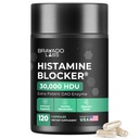Brado Labs DAO תוסף Histamine Blocker - תוספת כוח 30,000 HDU DAO Enzyme + Diamine Oxidase & ויטמין C עבור Daily Histamine Metabolism & Immune תמיכה - 120ct