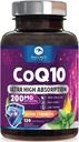 CoQ10 Softgels - Ultra High Absorption Coenzyme Q10 200 מ"ג שירות - Co Q 10 Softgel תוספת עם שחור פפר, אנרגיה & לב תמיכה אנטיחמצן - עבור נשים וגברים, בקבוק ארה"ב - 120 Softgels תוסף עם שחור פפר, אנרגיה & Heart תמיכה אנטיoxidant - עבור נשים וגברים, בקבוק ארה"ב - 120 Softgels