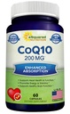 ASquared Nutrition CoQ10 200 מ"ג - 60 קפסולות - CO Q 10 תוסף - Coenzyme Q10 Ubiquinone Pills - טבעוני CoQ-10 נוסף Antioxidant ויטמין - אלטרנטיבה ל Softgels & חניכיים